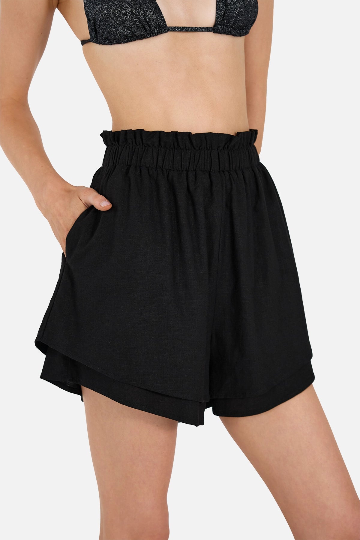 High waisted flare shorts outlet