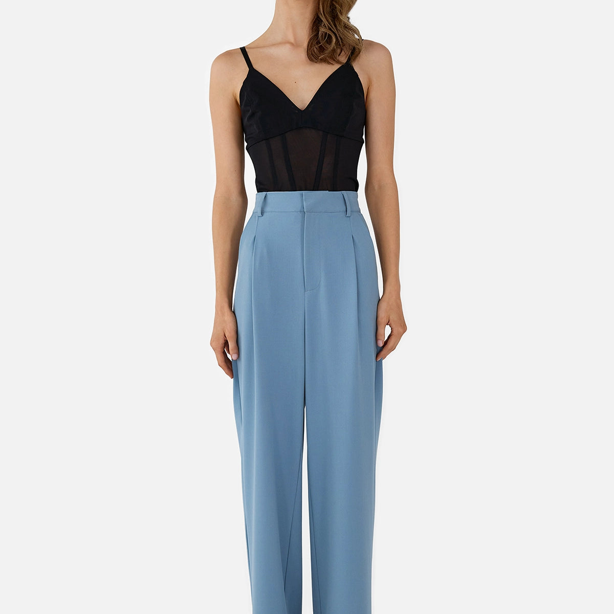VIP【送料関税込】CELINE COTTON WIDE-LEG TROUSERS siliteelon Wide Leg Linen Pants for Women Summer Capri