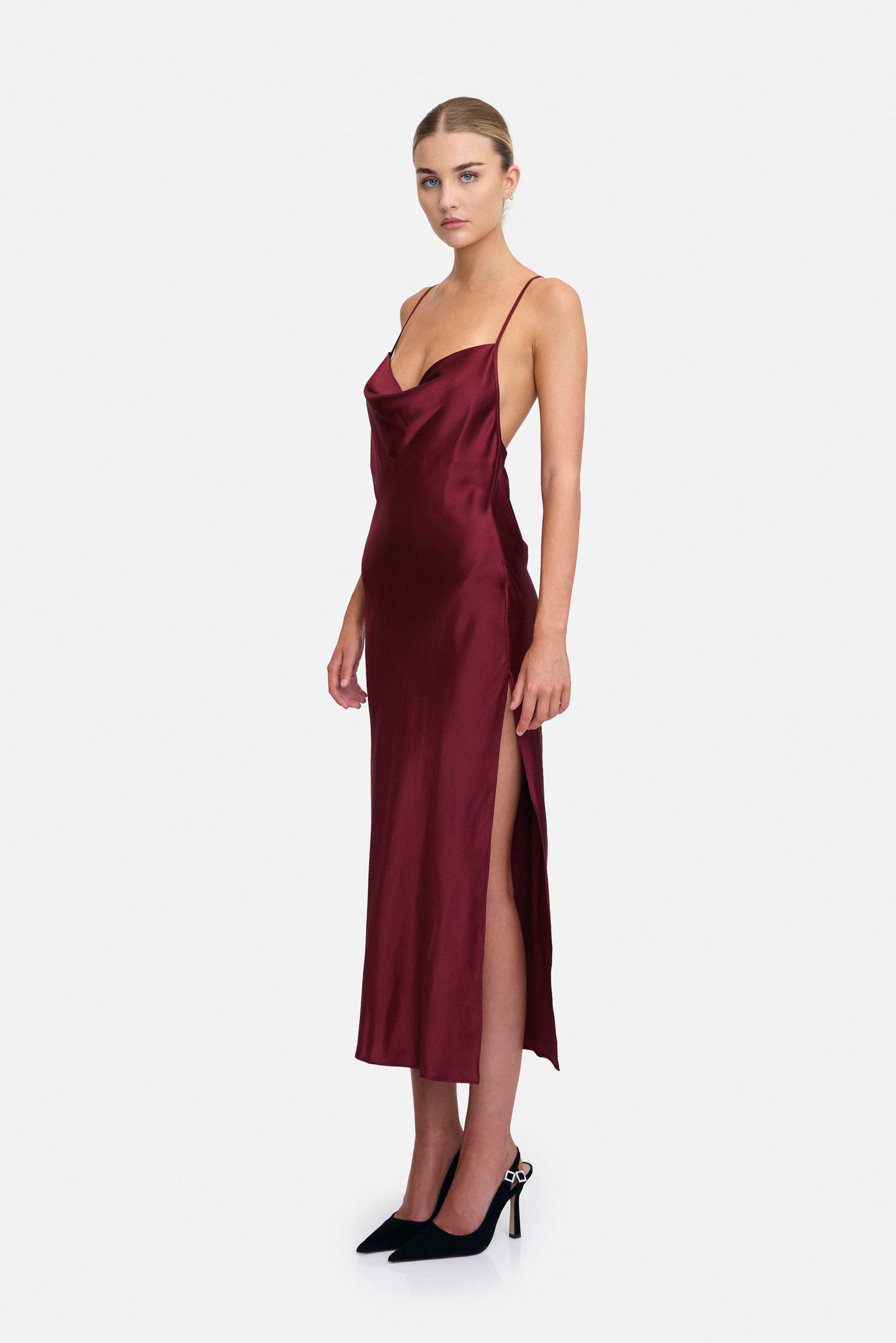 Averie Slip Silk Midi Dress