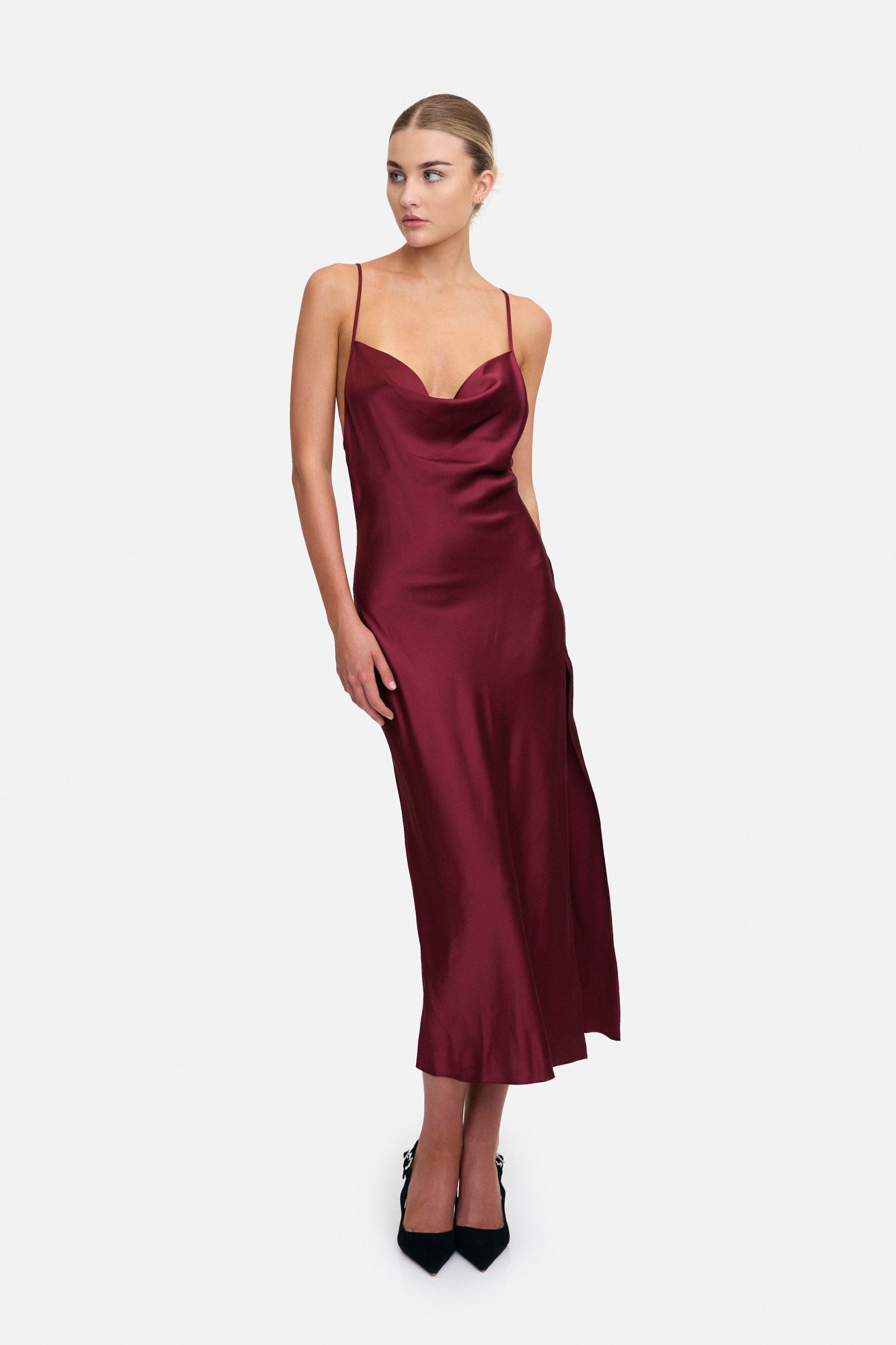 Averie Slip Silk Midi Dress