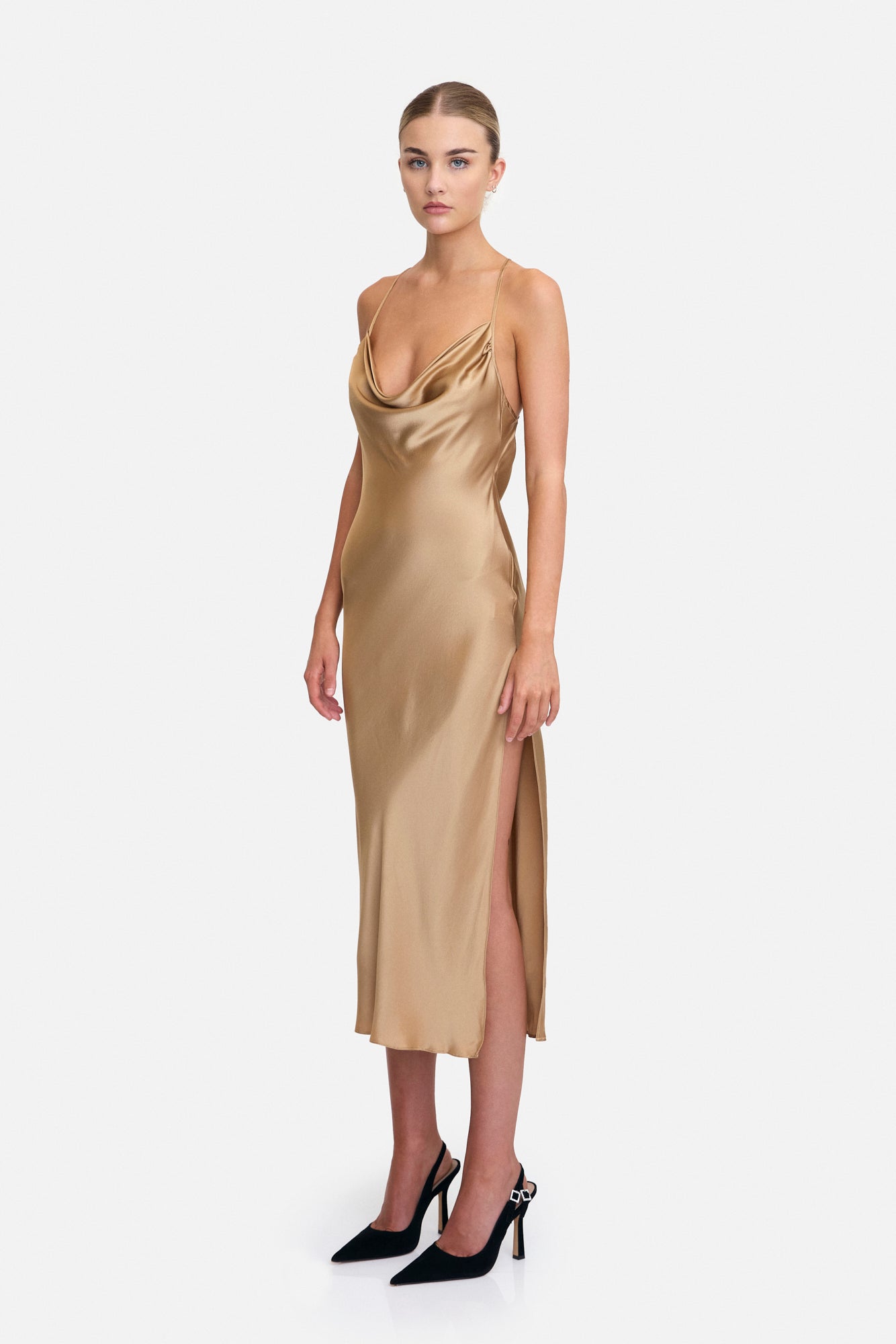 Averie Slip Silk Midi Dress