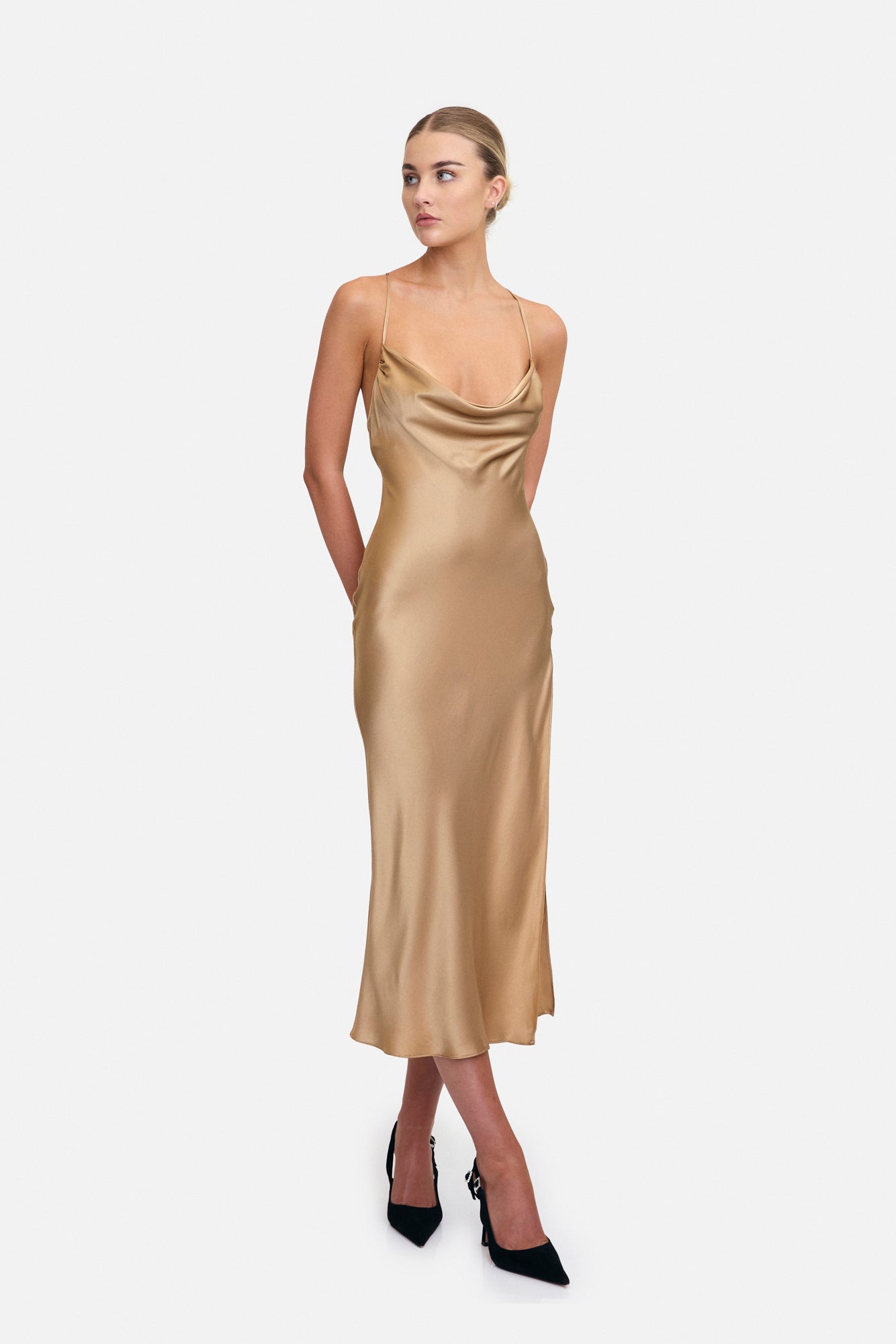 Averie Slip Silk Midi Dress