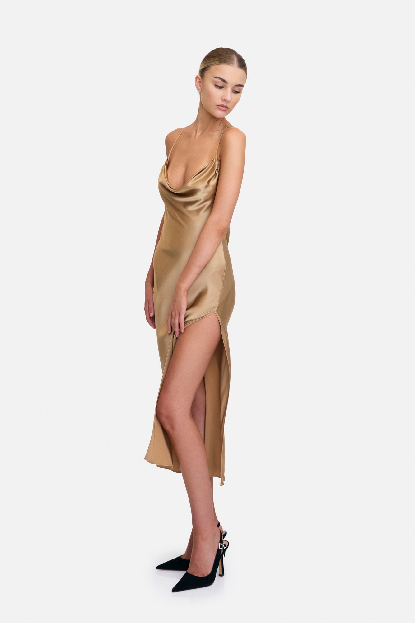 Averie Slip Silk Midi Dress