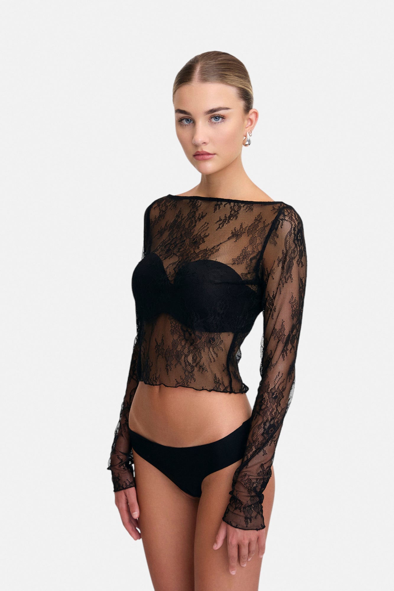 Majorelle Long Sleeve Lace Top