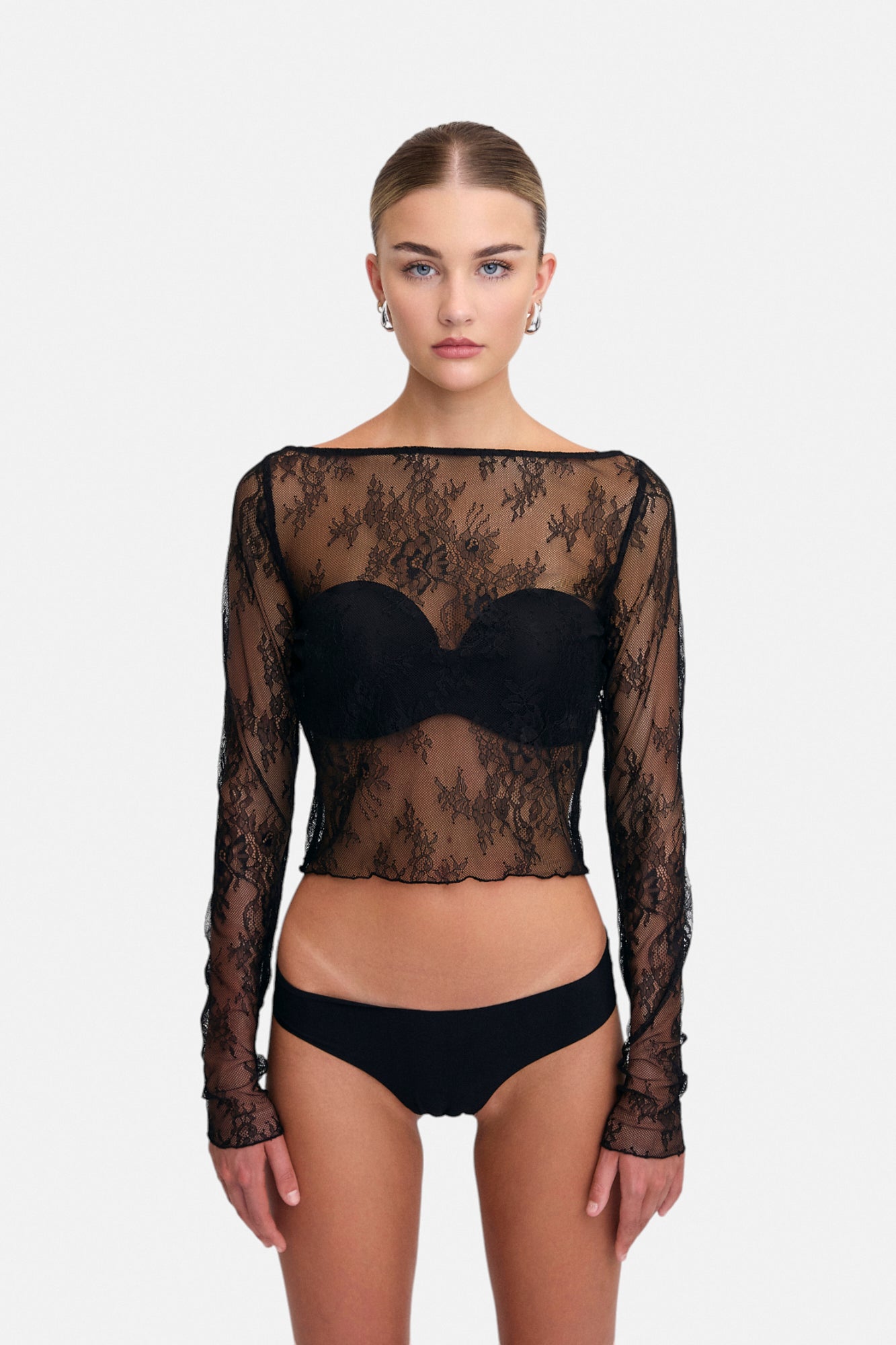 Majorelle Long Sleeve Lace Top