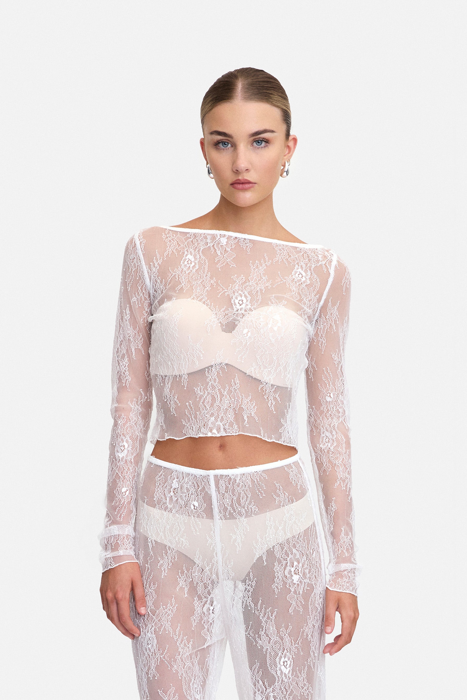 Majorelle Long Sleeve Lace Top